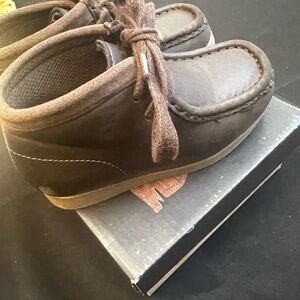 Brown Dress Shoes with Suede Finish and Moccasin Toe